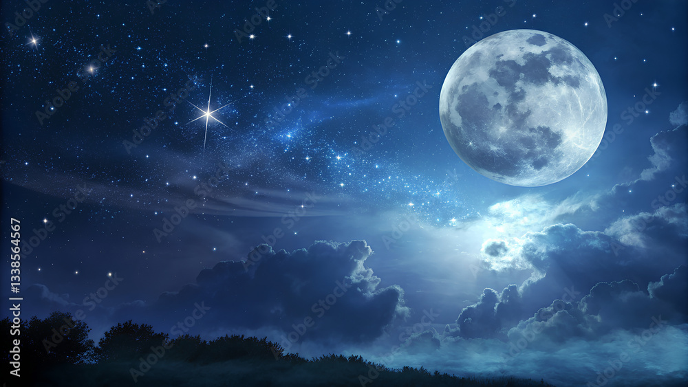Luminous Moonlit Sky abstract background Luminous Moonlit Sky abstract background
