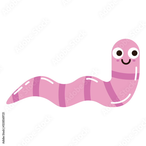 Vector image of a cute worm