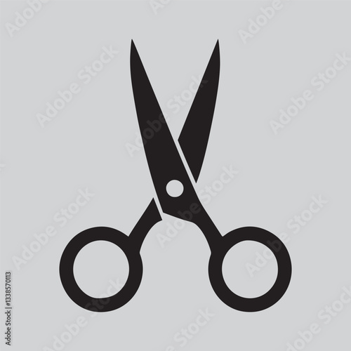 a simple black silhouette of a pair of scissors against a white background