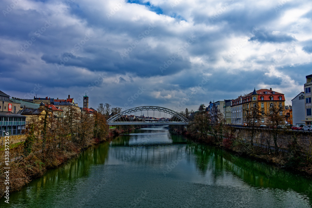 Fototapeta premium A wonderful day in the city of Bamberg in rainy weather.