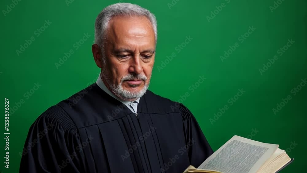 A judge reading from a legal book, exuding authority and wisdom. A judge reading from a legal book, exuding authority and wisdom.