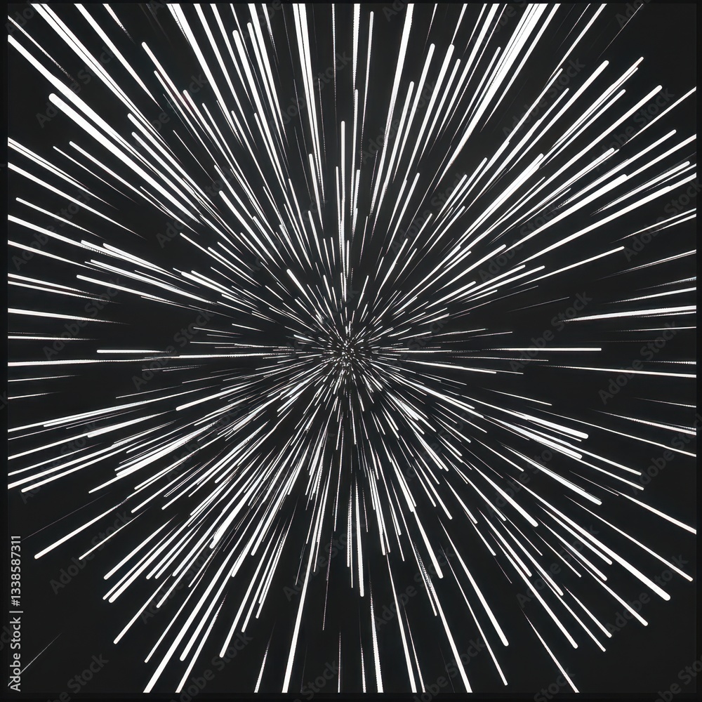 Obraz premium Dynamic Abstract Burst of Light Rays on a Black Background