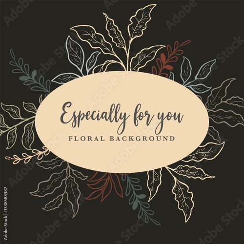 hand drawn leave floral background
