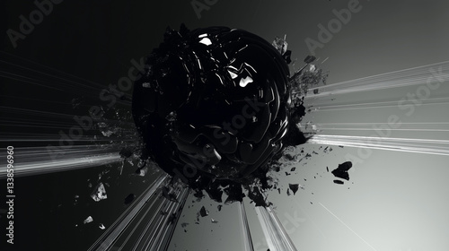 Obraz na płótnie Disjointed fragments of consciousness, abstraction in black and white tones. w salonie
