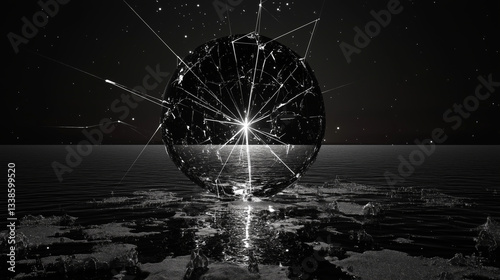 Disjointed fragments of consciousness, abstraction in black and white tones.
