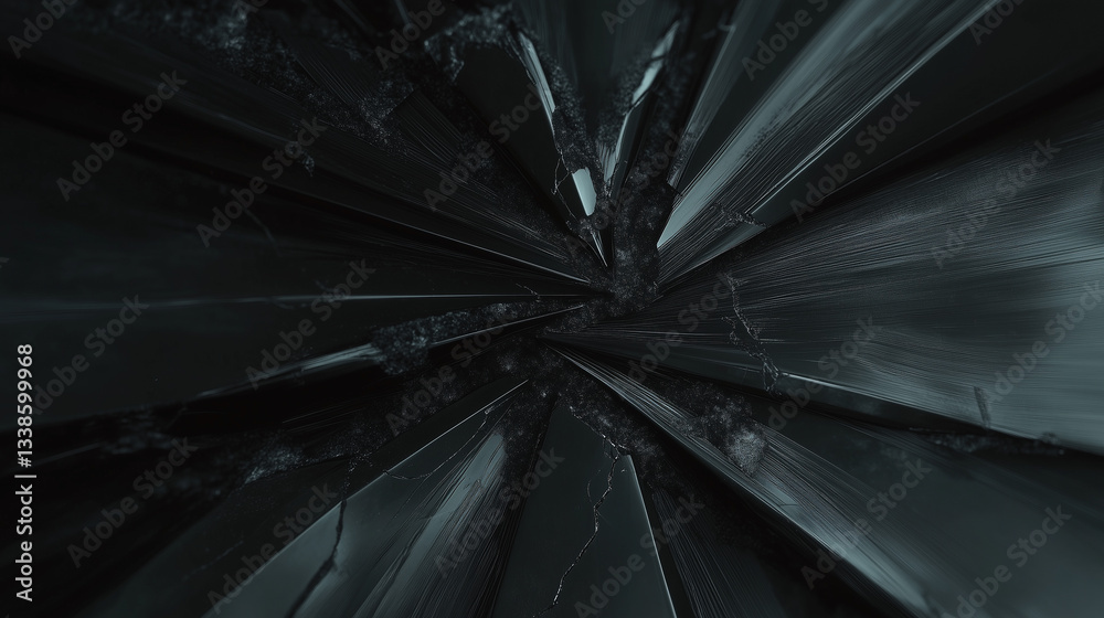 Disjointed fragments of consciousness, abstraction in black and white tones.