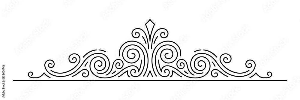 Line curl element. Modern decorative linear divider. Line curl element. Modern decorative linear divider.