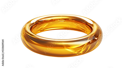 Wallpaper Mural Gold fluid holographic ring, futuristic and elegant 3D rendered icon, Transparent Background PNG Torontodigital.ca