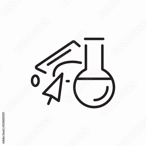 Chemistry science laboratory experiment icon vector sign
