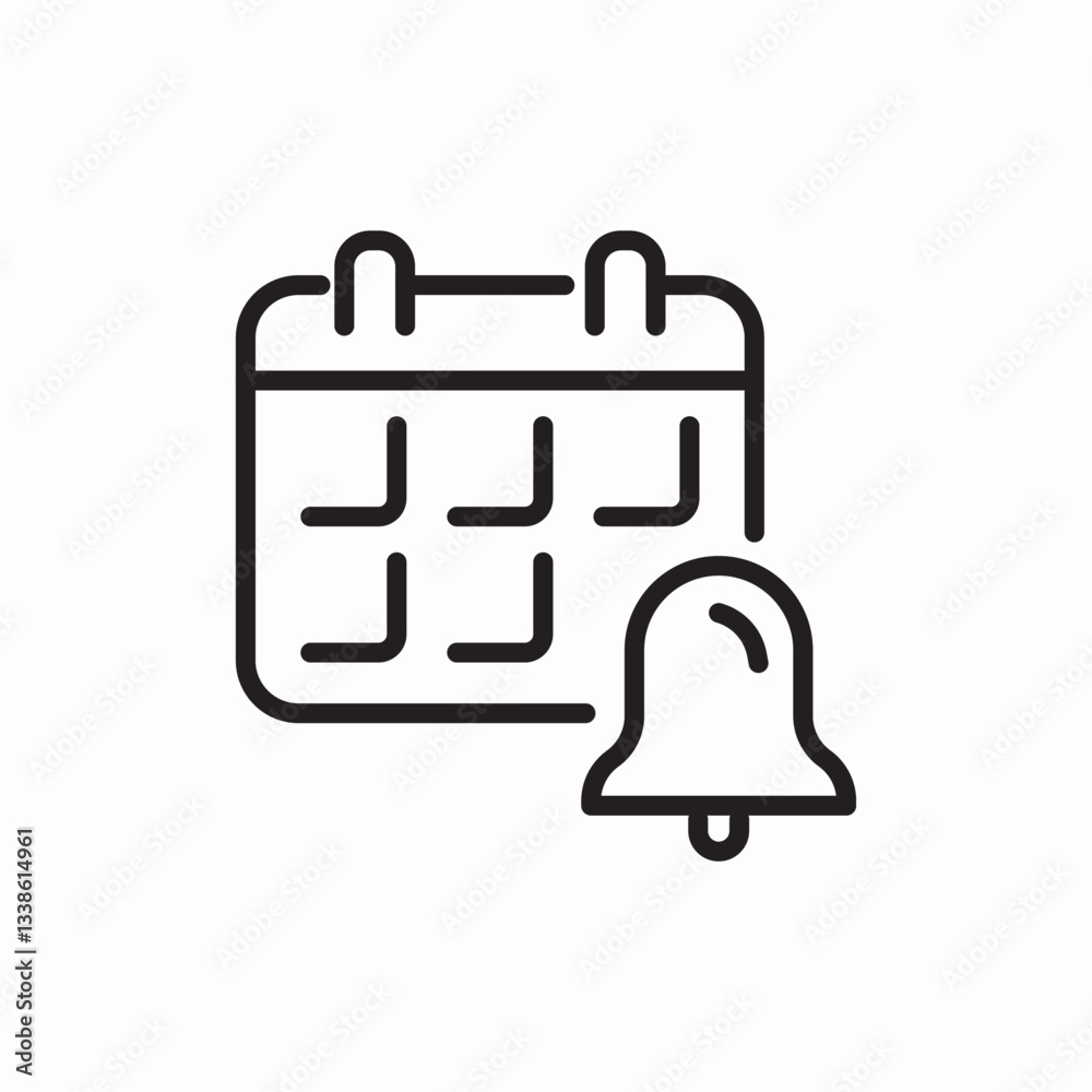 Calendar reminder notification date icon vector sign Calendar reminder notification date icon vector sign