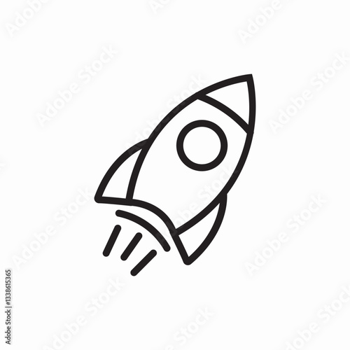Rocket startup launch business icon vector sign