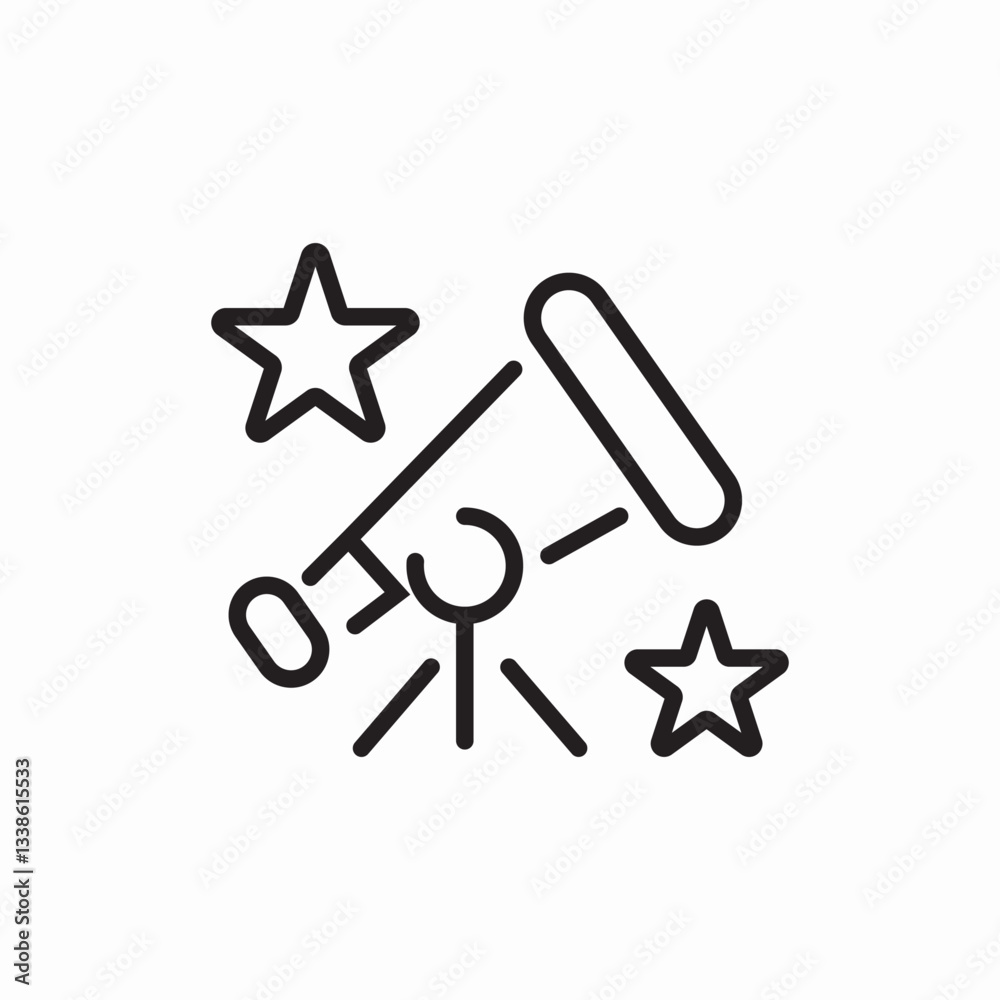 telescope space astronomy icon vector sign telescope space astronomy icon vector sign