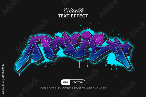Artist Text Effect Graffiti Art Style. Editable Text Effect