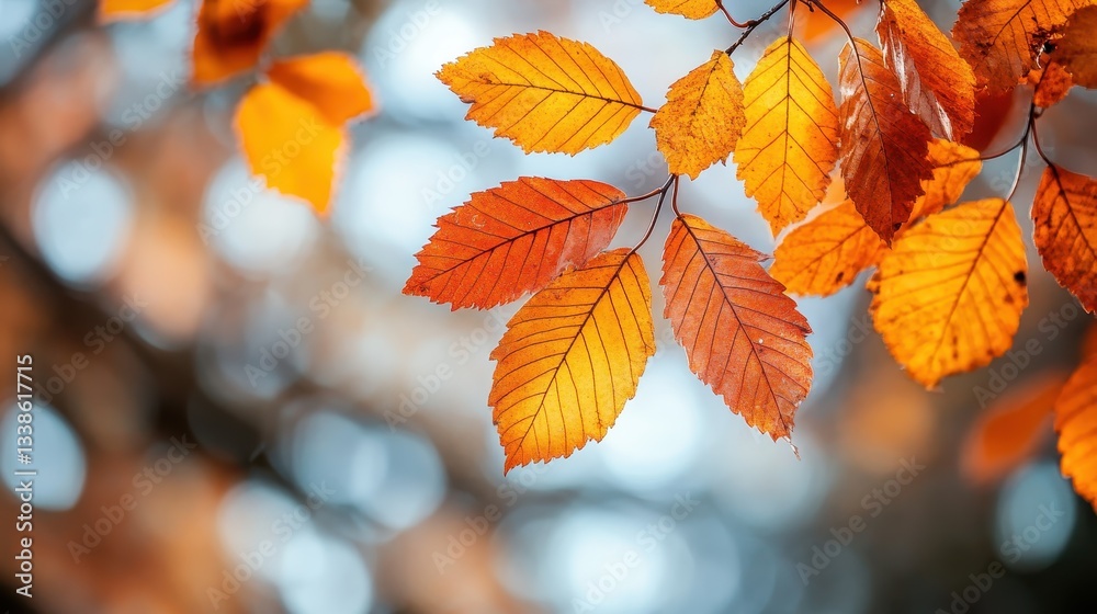 A close-up view of vibrant orange and yellow autumn leaves, elegantly framed with a soft blurred background, capturing the essence of the fall season in nature. A close-up view of vibrant orange and yellow autumn leaves, elegantly framed with a soft blurred background, capturing the essence of the fall season in nature.