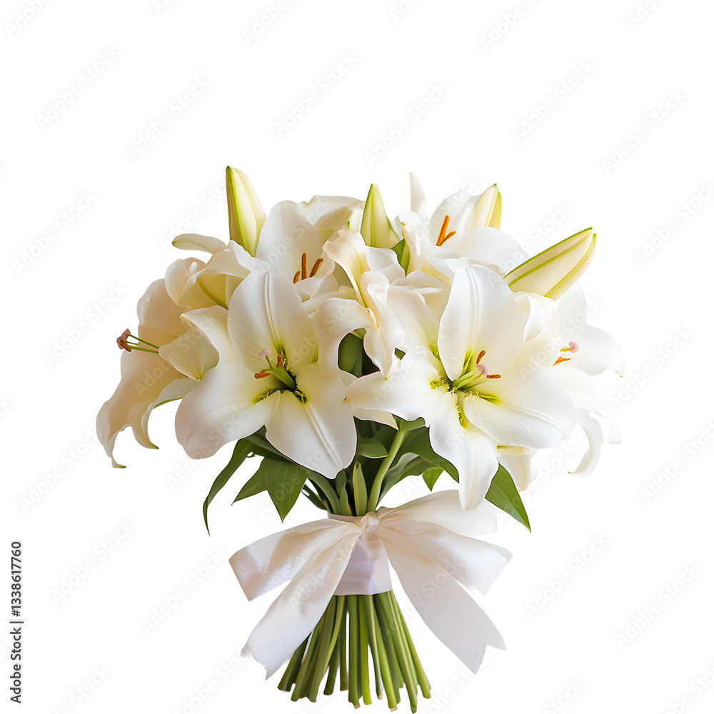 Naklejka premium Lily Bouquet Isolated on Transparent Background