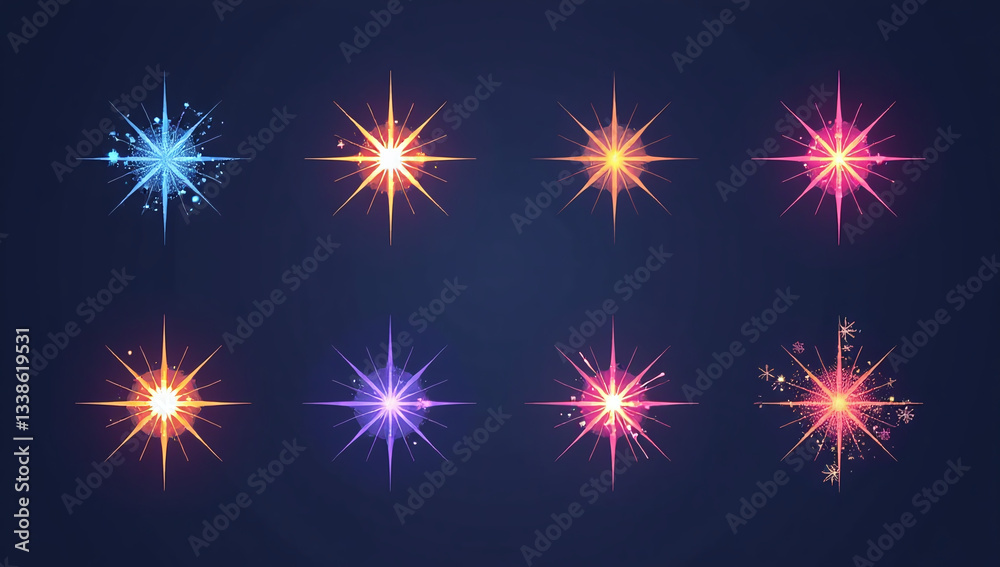 abstract sparkle icons star shapes elements available vector format use various designs abstract sparkle icons star shapes elements available vector format use various designs