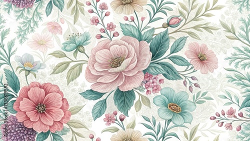 Soft Spring Shadows on Floral Textile, Spring Floral Photography, Fabric Texture Portrait, Shadow Photography, Floral Textile Portrait