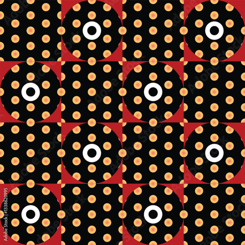 Boobs Vinyl Record Vector Seamless Pattern Digital Paper, Retro Music-Inspired Abstract Background, Funny Feminine Pop Art, Quirky Minimalist Line Art, Repeating Design for Printing, Fabric, Scrapbook