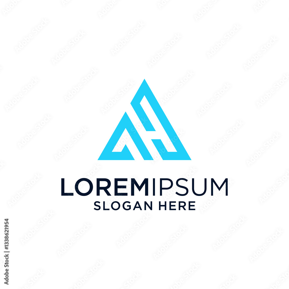 Abstract Blue Triangle Geometric Logo Design Abstract Blue Triangle Geometric Logo Design