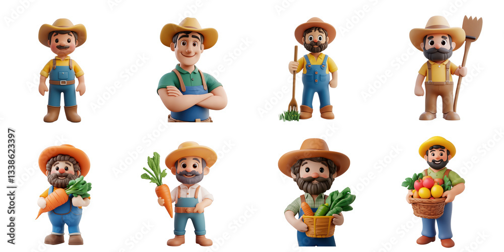 Farmer isolated cartoon character without background using for job purpose. Farmer isolated cartoon character without background using for job purpose.
