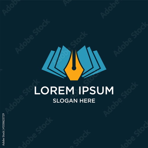 Abstract Book And Pen Logo Design