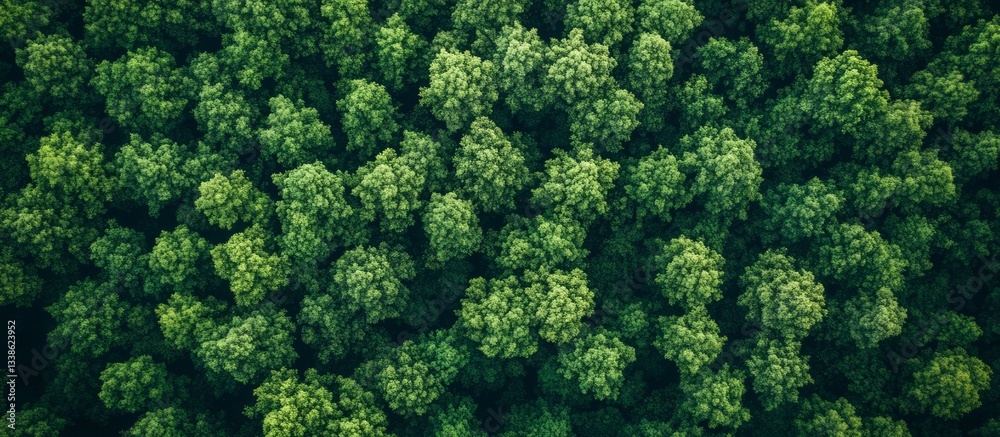 Fototapeta premium Forest and tree landscape texture abstract background, Aerial top view forest atmosphere area, Texture of forest view from above.