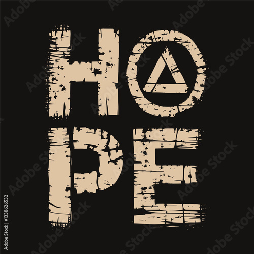 Hope vintage text word vector design, hope t shirt design