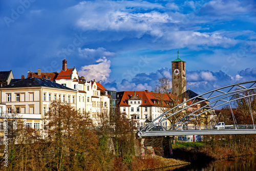 A wonderful day in the city of Bamberg in rainy weather.