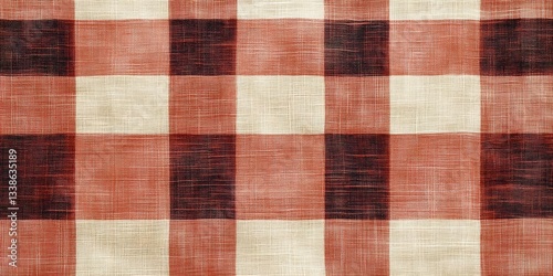 Wallpaper Mural Red and brown checkered fabric background creating classic pattern Torontodigital.ca