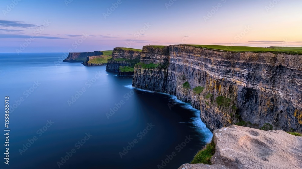 Seaside cliffs landscapes idea. A breathtaking view of majestic cliffs against a serene ocean at sunset. Seaside cliffs landscapes idea. A breathtaking view of majestic cliffs against a serene ocean at sunset.