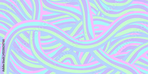 Rainbow Wavy Abstract Backgound. Cool Colorful Playful Texture. Groovy Psychedelic Stripes. Y2k Funny Vector Texture. Pop Art Retro Bg.