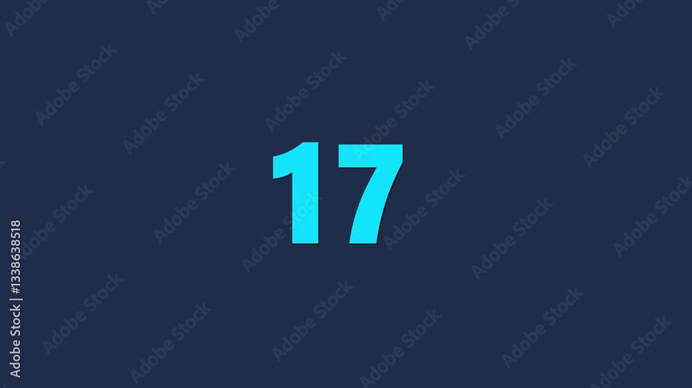 20 seconds countdown timer from 20-0 4k resolution with alpha channel