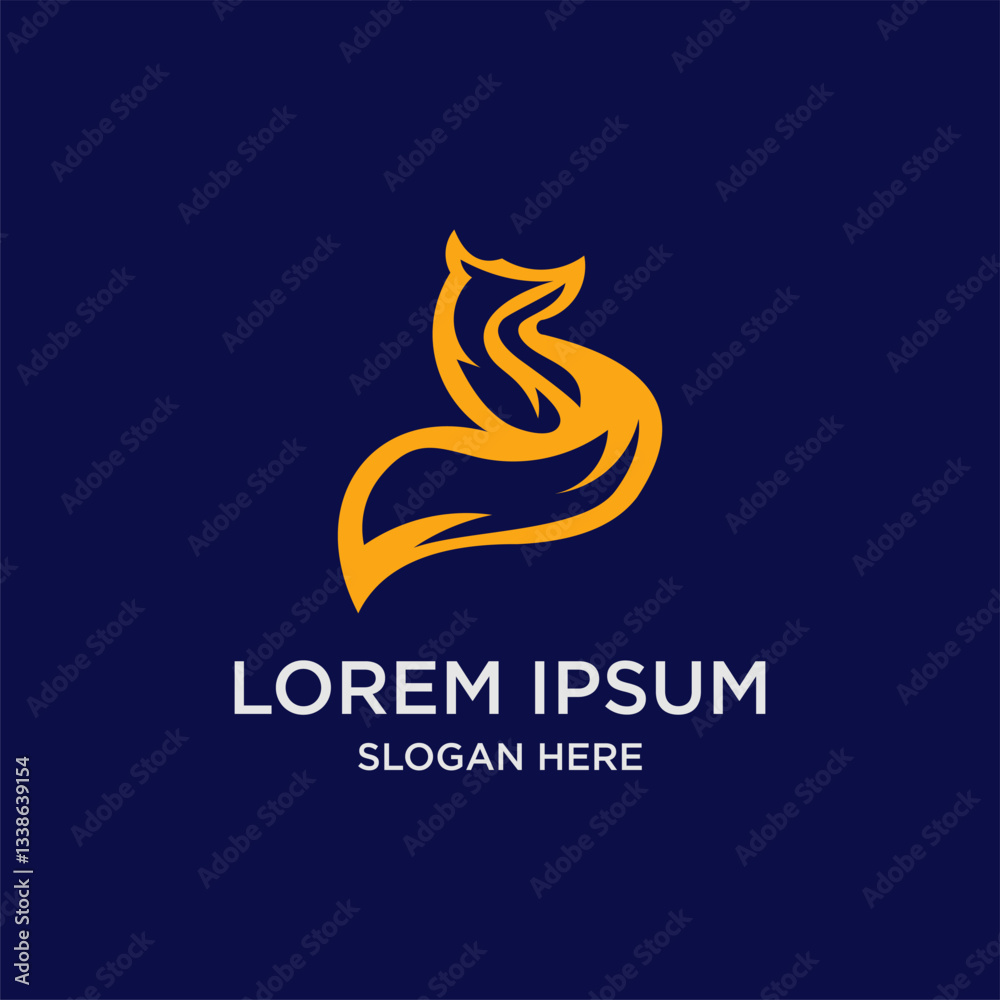 Abstract Fox Logo Design In Modern Style Abstract Fox Logo Design In Modern Style