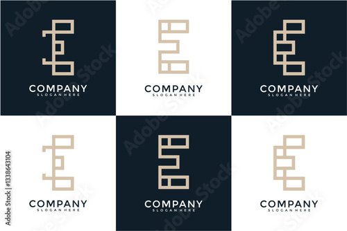 Abstract Geometric Letter E Logo Design Variations