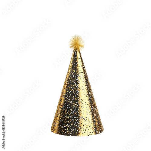New Year’s Eve Party Hat with Shiny Isolated on Transparent Background