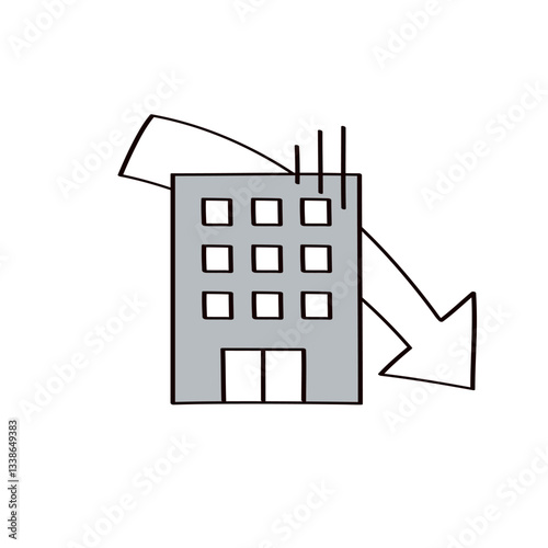 落ち込む会社のイラスト
