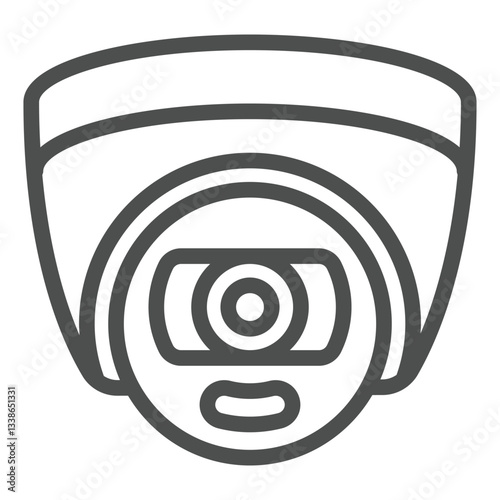 Wall mounted camera line icon, surveillance and spying concept. Vector graphics. Wide angle lens camera sign on white background, outline style icon for mobile or web design.