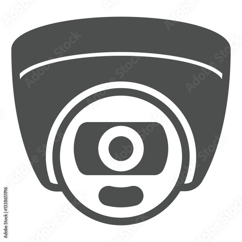 Wall mounted camera solid icon, surveillance and spying concept. Vector graphics. Wide angle lens camera sign on white background, glyph style icon for mobile or web design.