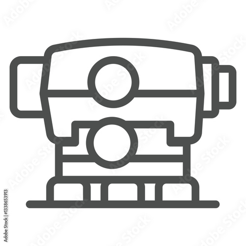Optical leveler line icon, construction and optics concept. Vector graphics. Level measurement tool sign on white background, outline style icon for mobile or web design.