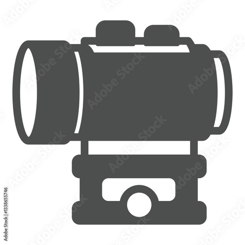 Optical monocular solid icon, spying and optics concept. Vector graphics. Magnification, zoom tool sign on white background, glyph style icon for mobile or web design.