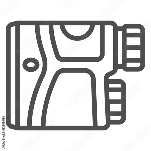 Optical range finder line icon, distance measurement and optics concept. Vector graphics. Rangefinder tool sign on white background, outline style icon for mobile or web design.