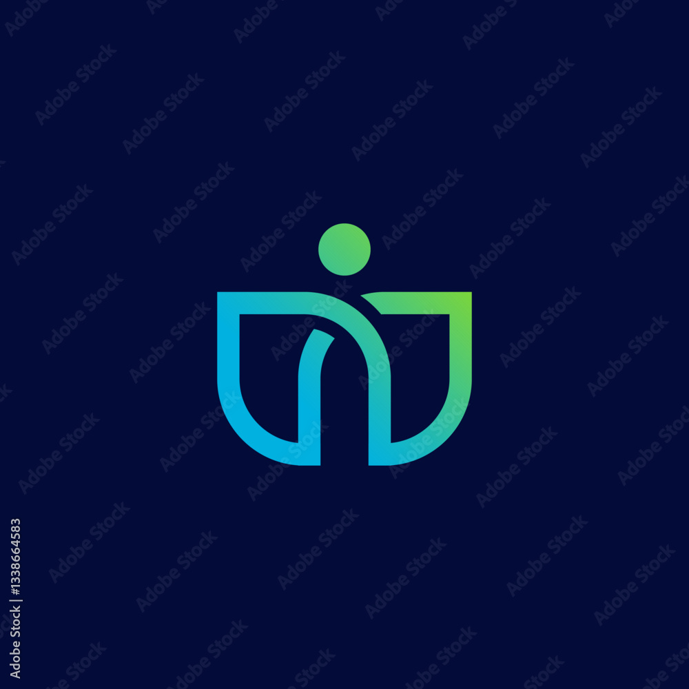 Abstract Green And Blue Gradient Logo Design Abstract Green And Blue Gradient Logo Design