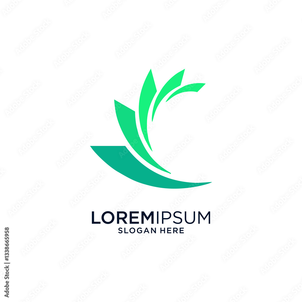 Abstract Green And Teal Gradient Logo Design Abstract Green And Teal Gradient Logo Design
