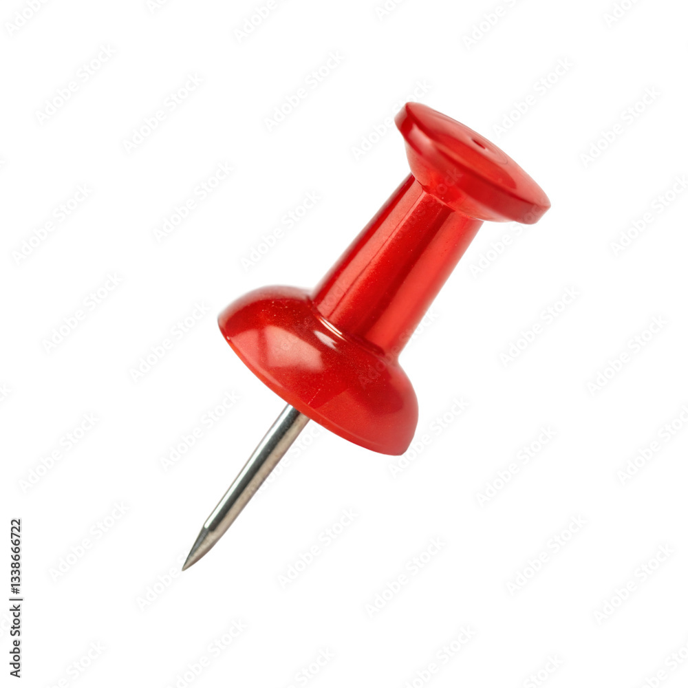 Red push pin isolated on transparent background Red push pin isolated on transparent background