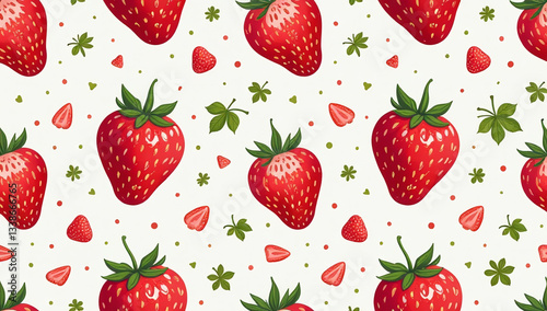 seamless vector strawberry pattern modern designs paper cover fabric featuring strawberries flowers leaves trendy abstract