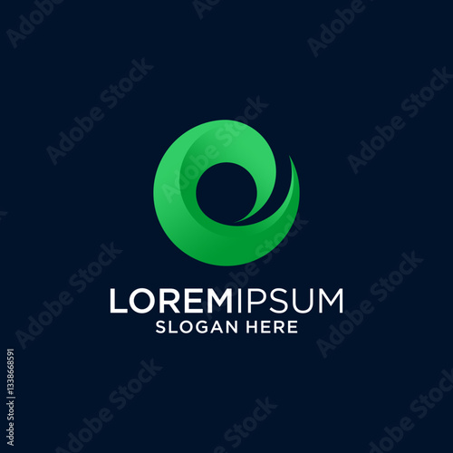 Abstract Green Circular Logo Design