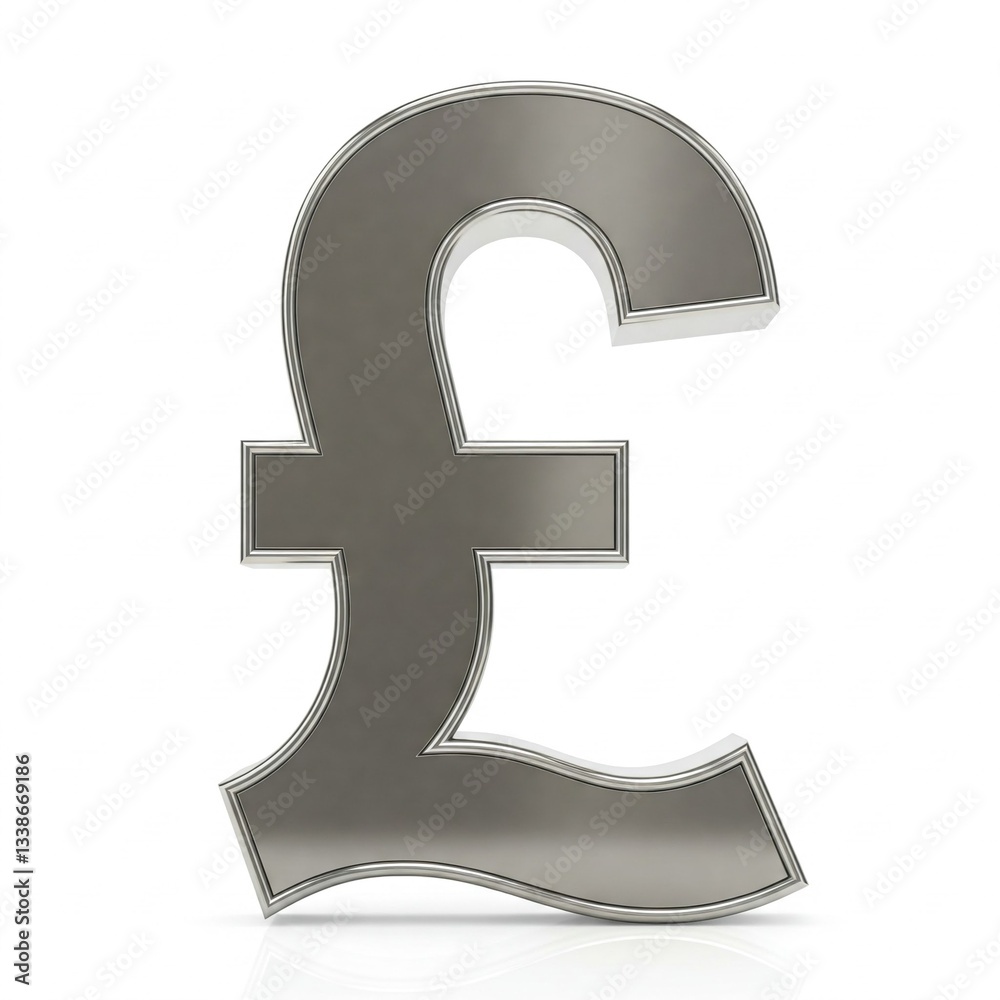 The symbol for the British pound sterling (£), the official currency of the United Kingdom and some of its territories. It is also used in British Overseas Territories like the Falkland Islands. The symbol for the British pound sterling (£), the official currency of the United Kingdom and some of its territories. It is also used in British Overseas Territories like the Falkland Islands.