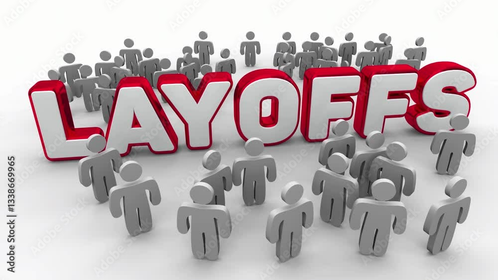 Layoffs Workers Job Loss Unemployment Employee Firings Terminations Word 3d Animation Layoffs Workers Job Loss Unemployment Employee Firings Terminations Word 3d Animation
