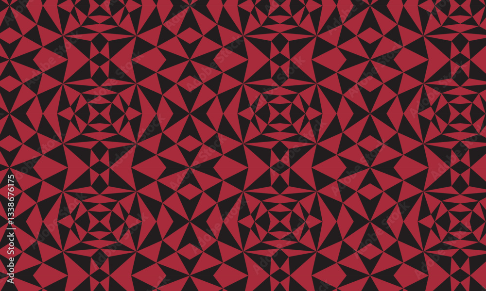 Obraz premium A bold and modern vector design featuring a geometric abstract pattern in red and black, overlaid with customizable white text. Perfect for backgrounds, banners, posters, and digital artwork.