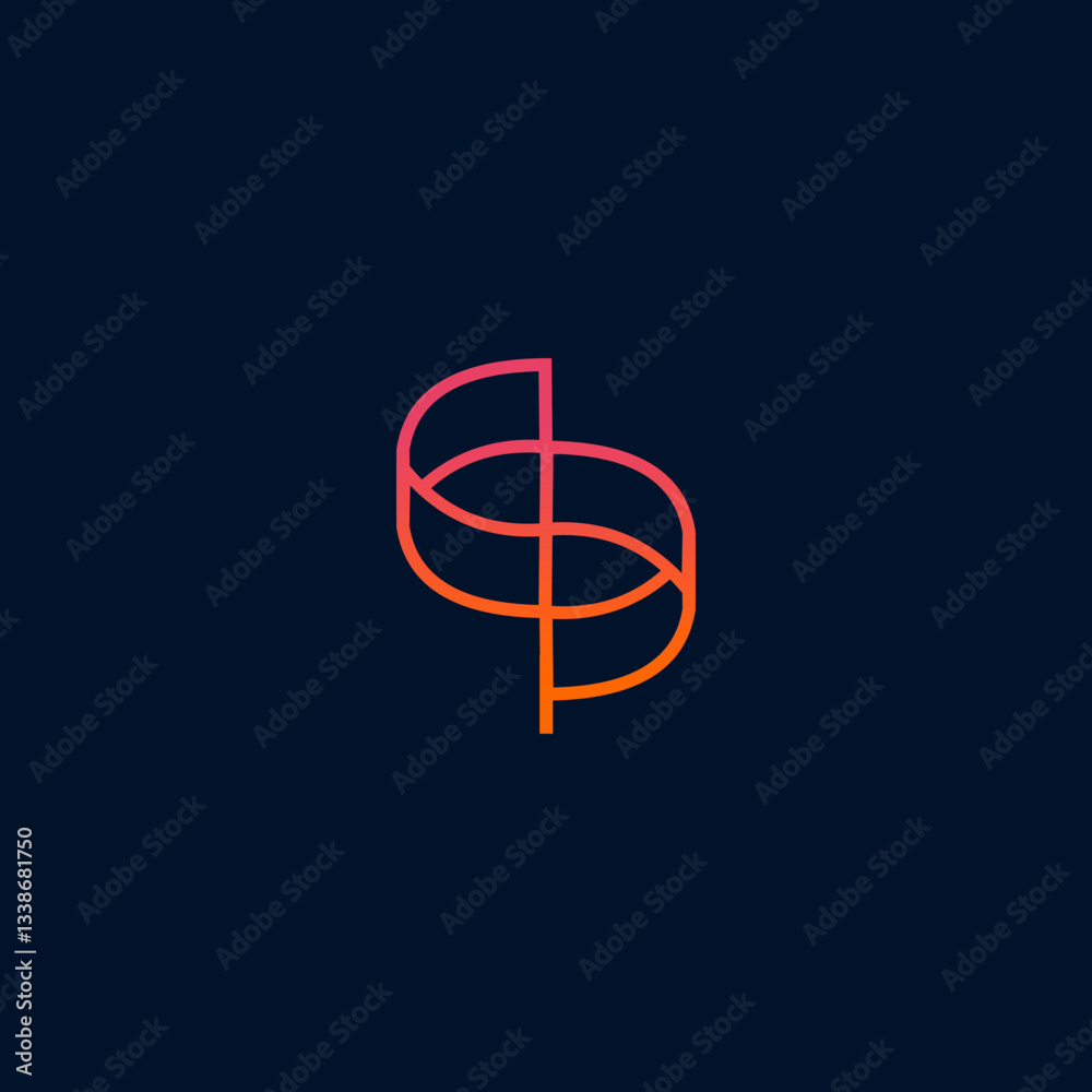 Abstract Interlocking Geometric Logo Design Abstract Interlocking Geometric Logo Design
